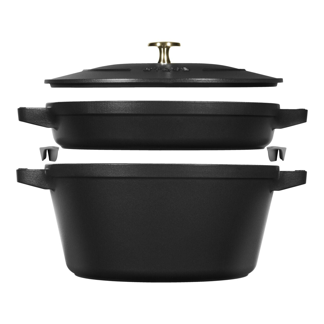 Set 2 cocotte in Ghisa con coperchio 24 cm STAUB NERO